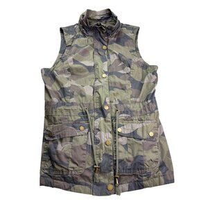 Camouflage YMI Collection Utility Vest Pockets Drawstring Waist Size M No Hood